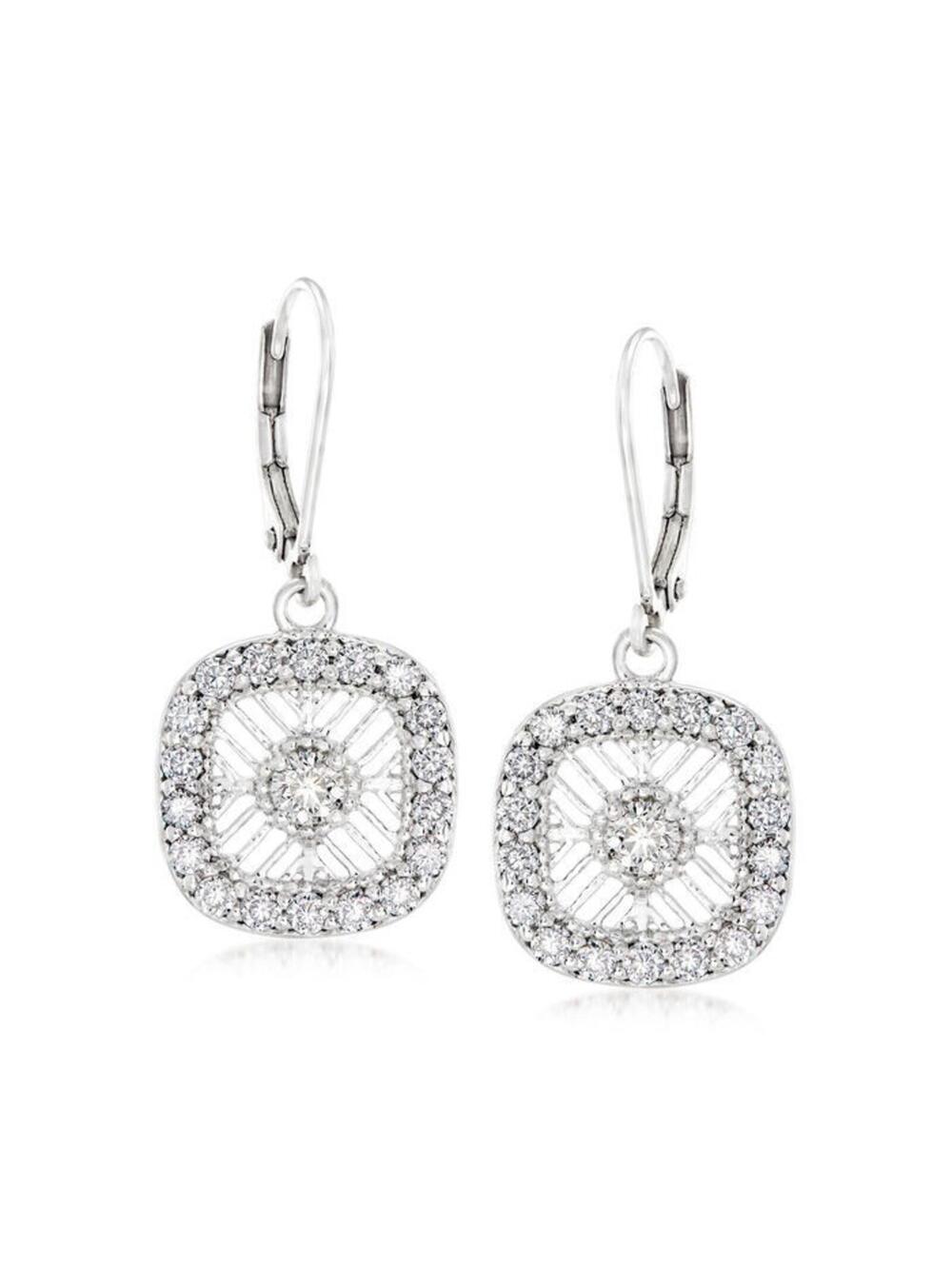 1.40 ct. Moissanite Round Sterling Silver Women Earrings